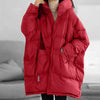Lagabogy Winter Women White Duck Down Jacket Casual Loose Over Size Warm Parka Female Drawstring Hooded Puffer Coat