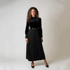 AW26 Women Velvet Patchwork Dress Elegant Lady Maxi Dress