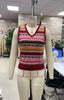 Sweater Vest Women V Neck Japanese Striped Stylish Harajuku All-match Unisex Clothing Knitwear Y2K Baggy Streetwear