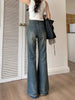 Slim Casual Vintage Blue Women‘s Jeans Winter American Style Chic Office Ladies Pockets Basic Female Flare Pants