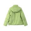Women Striped Hooded Cotton Jacket Long Sleeve Stand Zipper Buttons Thickening Padded Jackets Winter Casual Coat