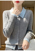 Cashmere Sweater For Women Autumn And Winter Knitted Cardigan For Women Loose Fitting Woolen Sweater Lapel Jacket Camel XXXL