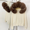 Knitwear Cardigan Women Spring Knitted Jacket Female Autumn Hooded Real Fox Fur Coat Natural Short Fur Coat Casual