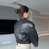 Slim Fit Faux Leather Jacket Women Classic Moto Biker PU Fitted Zipper Jackets Spring Autumn Basic Coat Office Street Outerwear