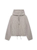 Autumn Women Plaid Hooded Cropped Jacket Zipper Drawstring Hem Long Sleeve Loose Casual Outerwear Lady Outfit