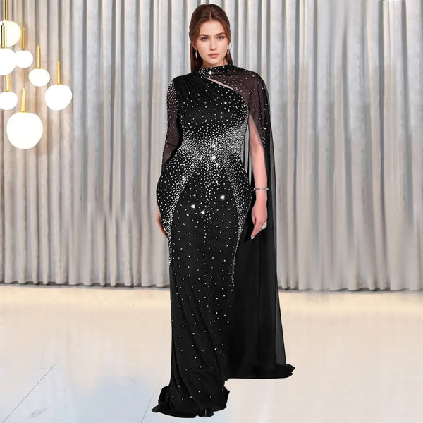 African Dresses For Women Elegant Africa Clothing Turkey Wedding Party Long Dress rhinestone party dress Outfits