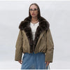 Faux Fur Neck Short Jackets Women Long Sleeve Ruff Thicken Loose Outerwear Female Autumn Winter Chic Daily Coats