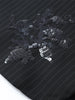 Women Black Sequin Embroidery Blazer Long Pants Set Full Sleeve Lapel Coat Wide-leg Trousers Sets Lady Spring Daily Outfits