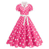 Polka Dot 50s 60s Vintage Dress Women Elegant Belted Robe Women Retro Rockabilly Prom Wedding Party Princess Dress