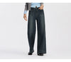 Women Jeans Panel Raw Hem Flare Leg Retro Street Style Slim Long Denim Pants Spring Urban Daily Wear