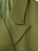 Olive Green Asymmetric Blazer & Pants Set – Women's Ruched Waist Suit Two Piece Office Lady Autumn