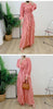 Ruffles Pleated Dress Women Round Neck Flare Sleeves Solid Maxi Belt Dresses Party Spring 2AA1502