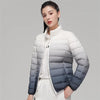 Woman 90% Duck Down Coats Winter Stand Collar Jacket Gradient Slim Fit Ultra Lightweight Keep Warm Daily Sports Jackets