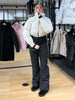 Skiing Long Pant Sets For Women Thick Stand Collar Cotton Jacket High Waist Wide Leg Trouser 2 Pieces Sets Skateboard Outfit
