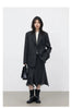 Women Woolen Blazer Coat Loose Casual Office Ladies Suit Jacket Striped Fish Tail Skirt Set Autumn Winter