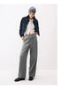 Women Pants Fleece Lined Panelled Design Loose Fit Barrel Leg Elastic Waist Minimal Style Everyday Style Winter