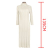Tianpei Pleats Spring Autumn Winter Women Long Sleeve Comfortable Dress Korean Style Casual Designer Clothes
