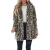 Women Winter Warm Faux Fur Coat Casual Turn-down Collar Leopard Jackets Ladies Streetwear Long Sleeve Pockets Overcoats