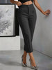 Women's High Waist Straight Leg Pants – Slim Fit Casual Trousers, Solid Color Versatile Office Bottoms