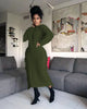 Women Long Sleeve Tassel Bodycon Midi Knit Straight Maxi Dress Autumn Winter O-neck Sweater Vestidos Dresses