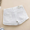 White Denim Shorts Women Low waisted Korean version Slim Elastic Skinny Buttocks Wrapped Sexy Short pants Female