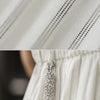 Women's Striped Straight Wide Leg Trousers Old Money White Cotton Linen Texture Thin Breathable Loose Casual Daily Bottoms