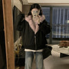 Double Sided Winter Coat Women Clothing Imitation Mink Fur Fur Hooded Cotton Jacket Female Warm Plush Cotton-padded Outerwea