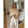 Chic Embroidery Pink Lace Up Woman Short Coat Casual Long Sleeves V Neck Jacket Autumn Lady Commuter Street Outerwear