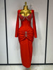 Women Sexy Sparkly Beading Bandage Dress Long Sleeve Bodycon Celebrity Party Elegant Evening Club Pary Dresses