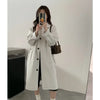 Color Patchwork Long-sleeved Coats for Women Spring and Autumn Korean Style Long Coats