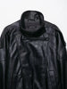 Winter Women Faux Leather Loose Jacket High Street Stand Collar Long Sleeve Coat Zipper Thicken Outwear