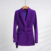 High-quality Office Suit Purple Jacket and Trousers 2-piece Set Waist Suit Temperament Suits for Women Hjlzbw
