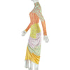 Women's Letters Print Turtleneck Long Sleeve Pleated Waistband Long Dress, Hips Wrapped, Slight Perspective