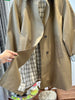 Korean Contrasting Color Plaid Lapel Medium and Long Trench Women's Coat Loose Coat