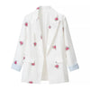 Spot-Floral Printed 3pcs Sets for Women Strap Corset Lapel Blazer Jacket Straight Pants Lady Set Vacation Outfits Suits