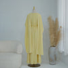 White Pearl Trim Cape Maxi Dress Women Elegant Long Sleeve Cinched Waist Muslim Robes Spring Eid Abaya Lady Dresses