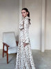 Spring Autumn Casual White Polka Dot Dress Women's Elegant Loose Satin Long Sleeve Midi Dress