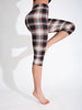 Women Minimalist Checkered Leggings Sports Yoga Pants Vacation Travel Outdoor Camping Cycling Tights Unique Capri Pants