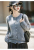 Winter Women's Clothing Tops Brushed Wool Cardigans O Neck Yellow Warm Causal Sweater Soft Solid Knitted Coats B1713005