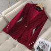 Women Blazer Ladies Red Khaki Black Long Sleeve Blazer Female Casual Business Jacket Autumn Velvet Suit Female Outerwear