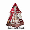 Christmas Year Kawaii Sweet Lace Ruffle Patchwork Puff Long Sleeve Lolita Dress for Women Red Princess Plaid Gown Party
