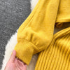 Winter Women Knitted Sets Breading Long Sleeve Pearl Sweater+Knitted Camis Dress Sets Sweater Suits