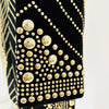 High Street Designer Stylish Women Long Sleeve Metallic Beaded Stretchy Dress