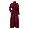 Spliced Pleated Dress For Women V-neck Long Sleeves Designer Belt Party Dresses Patchwork Female Clothing 2YA1324