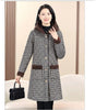 Winter Coat Vintage Velvet And Thickening Single breasted Cotton Coat for Women Fit Cotton Clip Warm Long Parka Plaid Coat