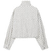 Polka Dot Bomber Jacket Women's Jackets Demi-Season Oversized Long Sleeve Top Outerwear Aviator Plus Size Zip Up Crop Coats