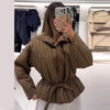 Upgraded Thick Wrap Front Tie Padded Jacket Kimono Style Collar Long Sleeve Loose Warm Daily Women Coat Winter Cotton Coats
