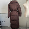 Winter Warm Stand Neck Long Lace Up Down Jackets Women Solid Ruff Soft Waist-cinching Coat Female Winter Chic Jackets