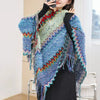 Ethnic Style Cape Oversized Sweater Jacket Women Loose Patchwork Warm Long Scarf Knitted Cardigan Woman