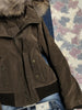 Winter American Vintage Harajuku Hooded Jacket Women Slim Brown Fur Collar Short Coat Casual Streetwear Chic Outerwear